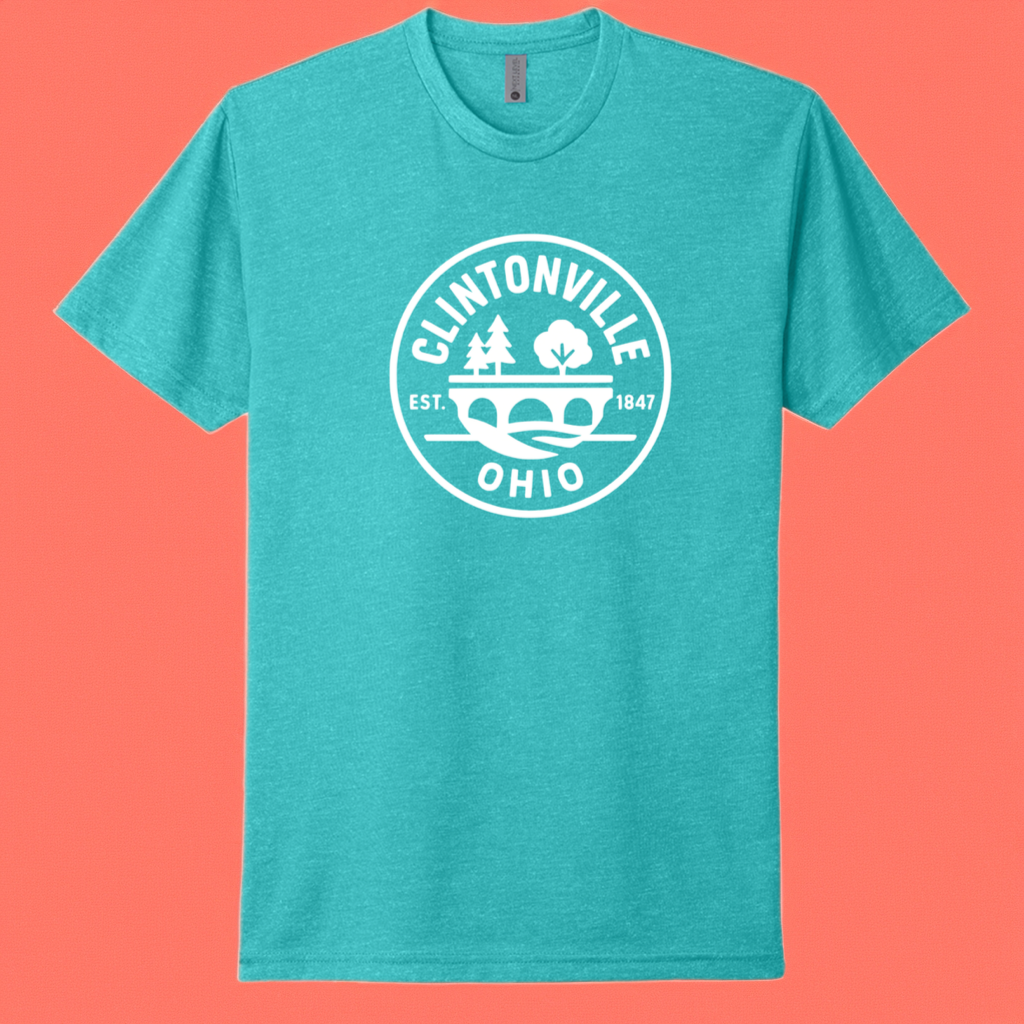 Clintonville Circle Logo Tee – Tahiti Blue