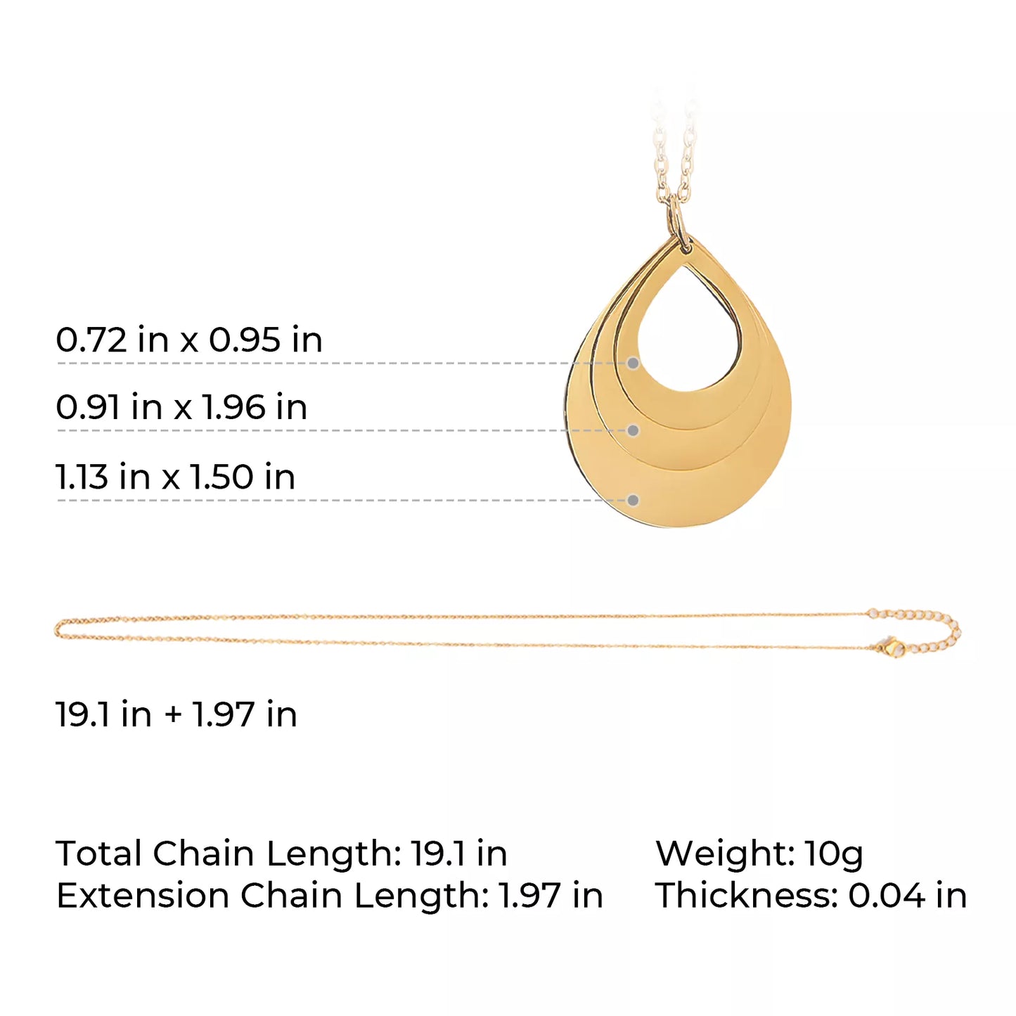 Stainless Steel Water Drop Necklace